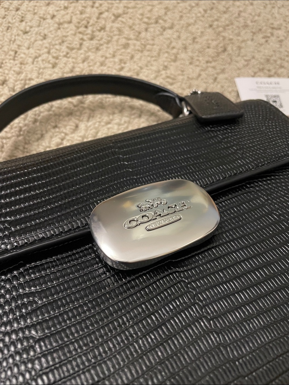 Coach Andrea Top handle Bag in Lizard Silver hardware - Picture 6 of 12